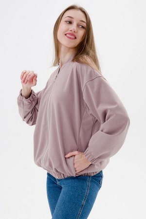 Бомбер из коттон фита кофе