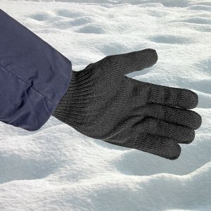 Перчатки трикотажные, акрил, черный, оверлок Сибртех
