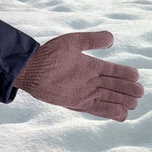 Перчатки трикотажные, акрил, коричневый, оверлок Сибртех