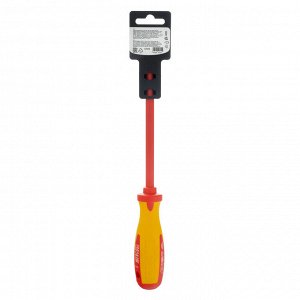 Отвертка Insulated, SL6.5 x 150 мм, CrMo, до 1000 В, двухкомпонентная рукоятка Matrix Professional