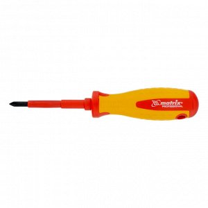Отвертка Insulated, PH1 x 75 мм, CrMo, до 1000 В, двухкомпонентная рукоятка Matrix Professional