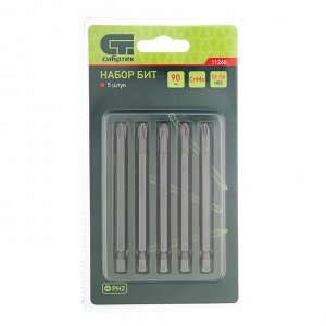 Бита PH2 x 90, сталь CrMo, 5 шт. Сибртех
