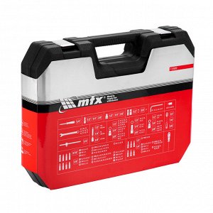 Набор инструментов, 1/2", 3/8", 1/4", пластиковый кейс 215 предметов MTX