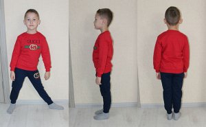 Детский спортивный костюм 907-4 "GC Значек Флис" Красный