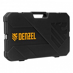 Набор инструментов, 1/2", 1/4", 3/8", CrV, S2, пластиковый кейс, 216 предметов Denzel
