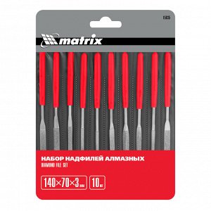 Набор надфилей алмазных 140 х 70 х 3 мм, 10 шт Matrix