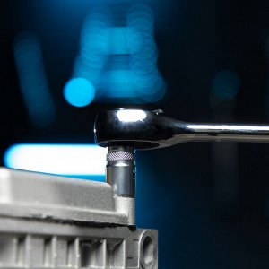 Ключ-трещотка телескопический 3/8", 215-315 мм, CrV, 72 зуба, с быстрым сбросом, хром Gross