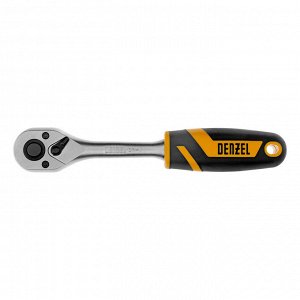 Ключ-трещотка 3/8", 90 зубьев, с быстрым сбросом, CrV Denzel