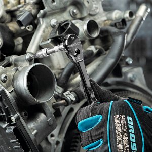 Ключ-трещотка 1/4", CrV, 90 зубьев, усиленный, хром Gross