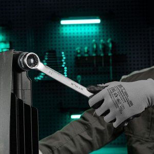 Ключ комбинированный, 25 мм, CrV, матовый хром Stels