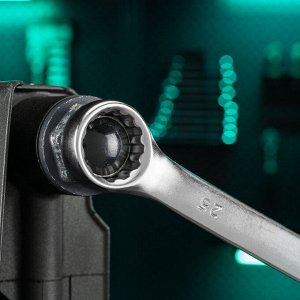 Ключ комбинированный, 25 мм, CrV, матовый хром Stels