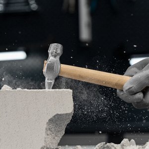 Молоток слесарный, 200 г, круглый боек, деревянная рукоятка