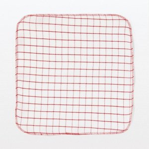 MUJI Indian Cotton Yarn-Dyed Dish Cloths Set - набор из 6 хлопковых кухонных полотенец, красный узор