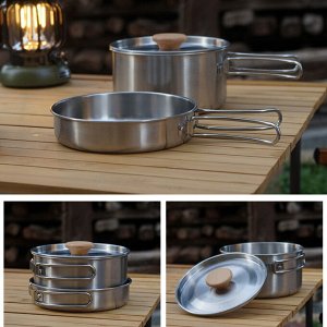 Дорожный набор посуды, сковородка 0,7 л. и кастрюля 1,4 л.