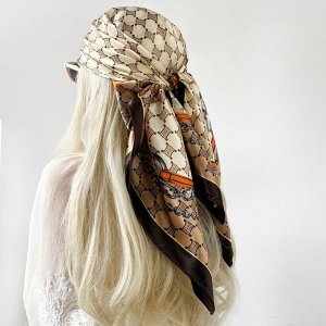 Платок, косынка на голову и шею, шелковый