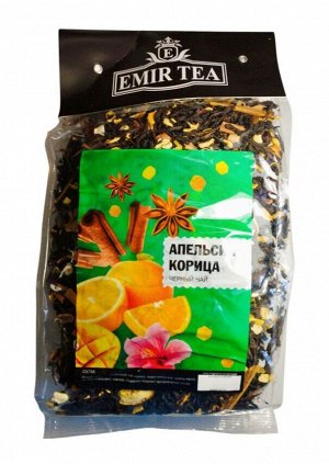 Индийский черный байховый чай Апельсин Корица 250 грамм