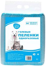 Пеленки для домашних животных &quot;FukuroSan&quot; гелевые, одноразовые,М 60*45см 50шт
