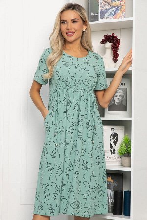 Платье Цветы лета (мятное) П13785-18М