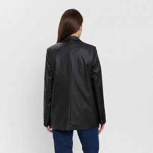 Пиджак женский (экокожа) MINAKU: Eco leather, цвет чёрный