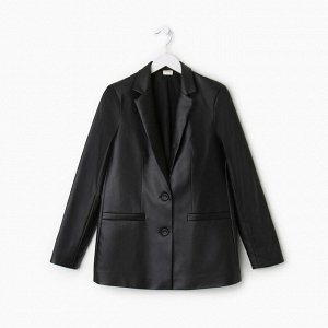 Пиджак женский (экокожа) MINAKU: Eco leather, цвет чёрный