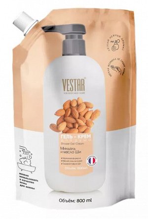 VESTAR® Гель-крем для душа "Миндаль и Масло Ши", 800мл, дой-пак