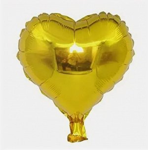 Шар оформительский Сердце, золото, 1 шт. (10''/25 см)