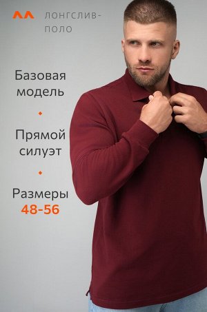 Мужской базовый лонгслив-поло Happyfox