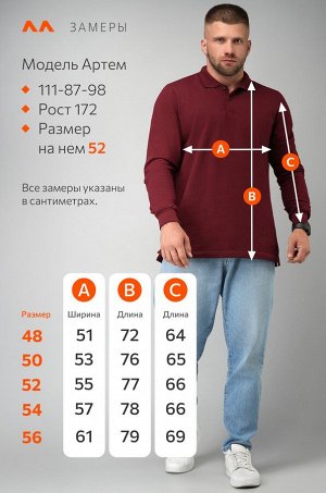 Мужской базовый лонгслив-поло Happyfox