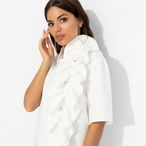 Платье со съемным объемным декором, Сияние глянца (white)