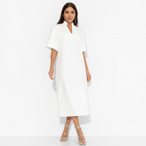 Платье со съемным объемным декором, Сияние глянца (white)
