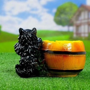 Фигурное кашпо для цветов «Котёнок с бочкой», 500 мл, 23x14x15 см, гипс