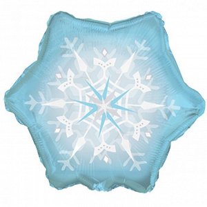Фольга шар фигура Снежинка 20"/51 см цвет голубой