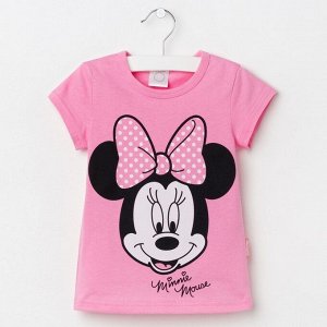 Футболка детская Disney "Minnie Mouse", рост 110-116 (32), розовый