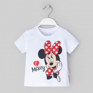 Футболка "Minnie 2", Минни Маус, р. 28, рост 86-92 см, белый