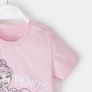 Футболка Disney "Принцессы", рост 86-92 (28), розовый
