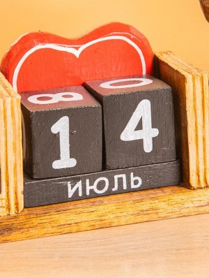 Вечный календарь настольный «Кошки», 6.5x28x15 см, дерево