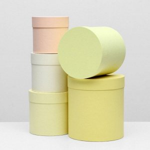 Набор круглых коробок 5 в 1 UPAK LAND, Солнечный, 23x23x25 - 15x15x15 см