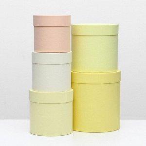 Набор круглых коробок 5 в 1 UPAK LAND, Солнечный, 23x23x25 - 15x15x15 см