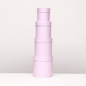 Набор шляпных подарочных коробок 4 в 1 "Нежно-розовый", 20x20 ‒13x13 см