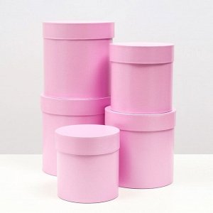 Набор шляпных подарочных коробок 5 в 1 «Сирень однотонный»,20x20x20‒11x11x11 см
