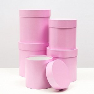 Набор шляпных подарочных коробок 5 в 1 «Сирень однотонный»,20x20x20‒11x11x11 см
