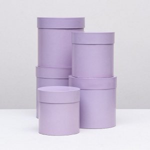 Набор круглых коробок 5в1 Сирень перламутровая", 20 x 20 ‒15 x 15 см