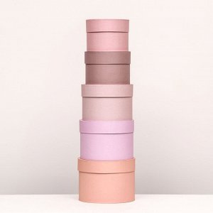 Набор шляпных подарочных коробок 5 в 1 «Крема» 20x14.5, 14x10 см