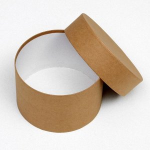 Набор круглых коробок 5 в 1 «Крафт однотонный», 23x23x14 - 15x15x10 см
