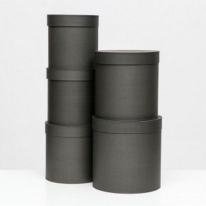 Набор круглых коробок 5 в 1 «Краски», чёрный, 25x25x25 - 19x19x19 см