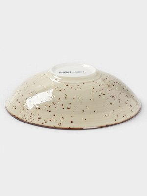 Тарелка глубокая Magistro Mediterana, 900 мл, d=20.8 см, фарфор, бежевая