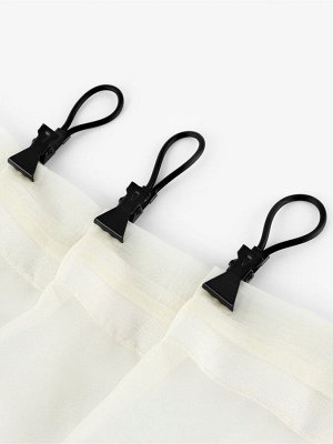 Зажим для штор на петле, металлический, 5.5x1.5 см, 5 шт., чёрный