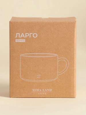 Кружка «Ларго», 400 мл, 13.2x7 см, стекло, прозрачная