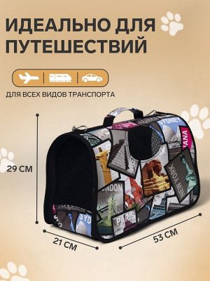 Сумка-переноска каркасная «Путешественник», размер L, 53x21x29 см