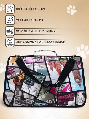 Сумка-переноска каркасная «Путешественник», размер L, 53x21x29 см